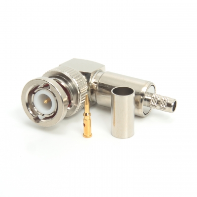 BNC Connector Right Angle Crimp Plug for RG223
