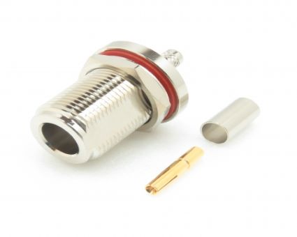 N Connector Bulkhead Crimp Jack for RG58 LMR195