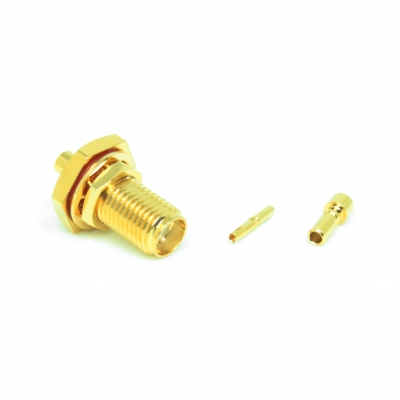 IP67 SMA Bulkhead Female Crimp for 1.37mm Cable