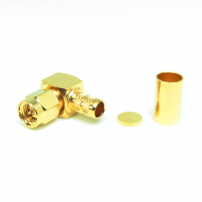 SMA Connector Right Angle Male Crimp for LMR240