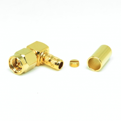 SMA Right Angle Crimp Plug for RG58 LMR195