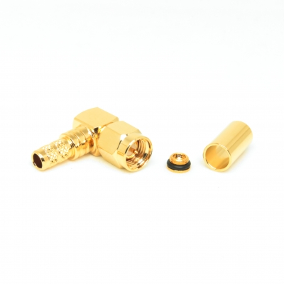 IP67 SMA Right Angle Crimp Plug for LMR200
