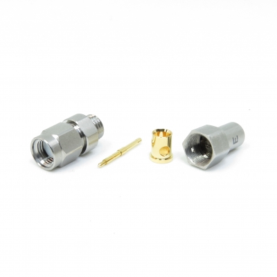 SMA Connector Solder Clamp Plug for .141 SS402