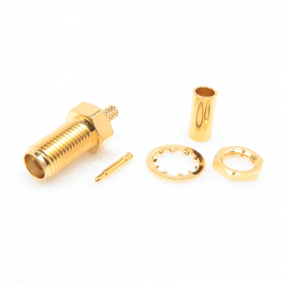 RP SMA Connector Bulkhead Crimp Jack for RG316