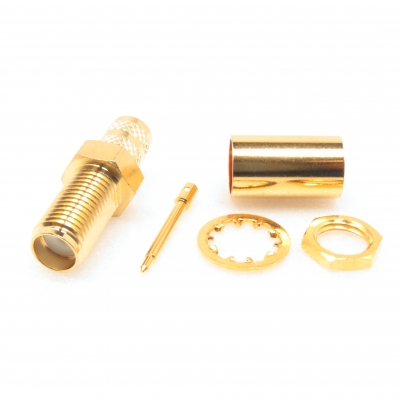RP SMA Connector Bulkhead Crimp Jack for RG58