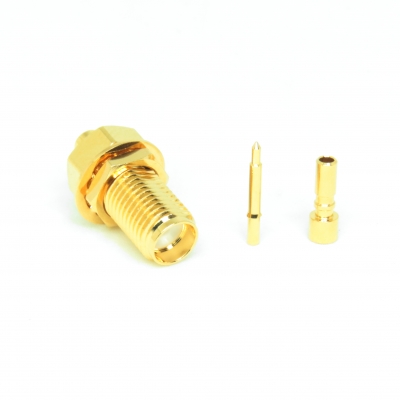 RP-SMA Bulkhead Crimp Jack for 1.13mm Cable