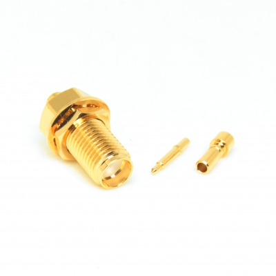 RP-SMA Bulkhead Crimp Jack for 1.37mm Cable