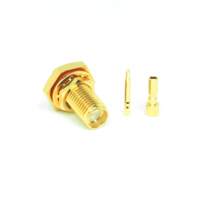 SMA RP Bulkhead Crimp Jack for 1.13mm Cable